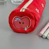 Summer Fruit Embroidery Pen Bag Soft Touch Stationery Organizer Portable Pencil Case  Student Gift