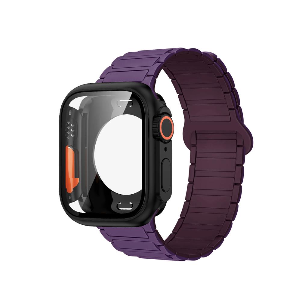 Magnetic Strap+Full Cover Case For Apple Watch S11 10-46/42mm 45 44 40 41mm Frame+Bracelet For Iwatch Series 11 10 9 8 7 6 SE