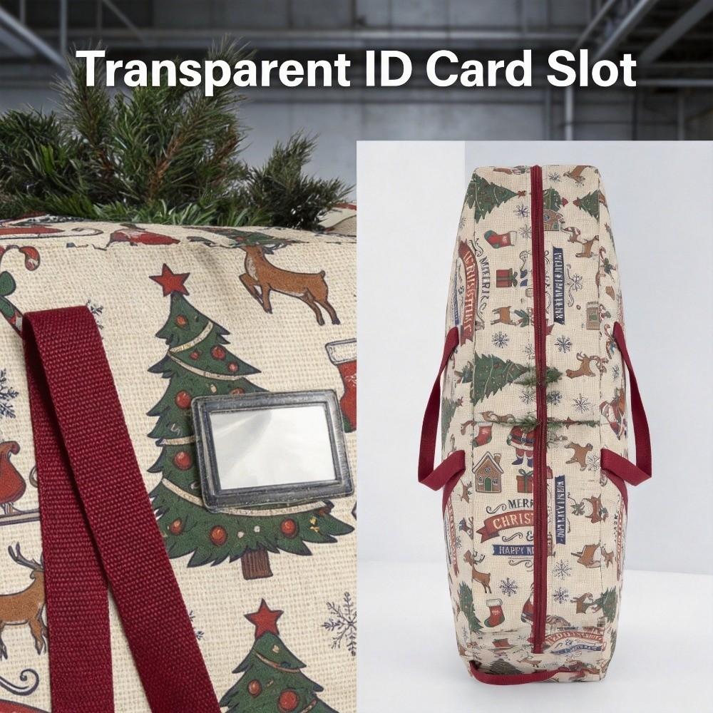 Cartoon Print Christmas Tree Storage Bag Oxford Cloth Christmas Ornament Storage Bag Ornaments