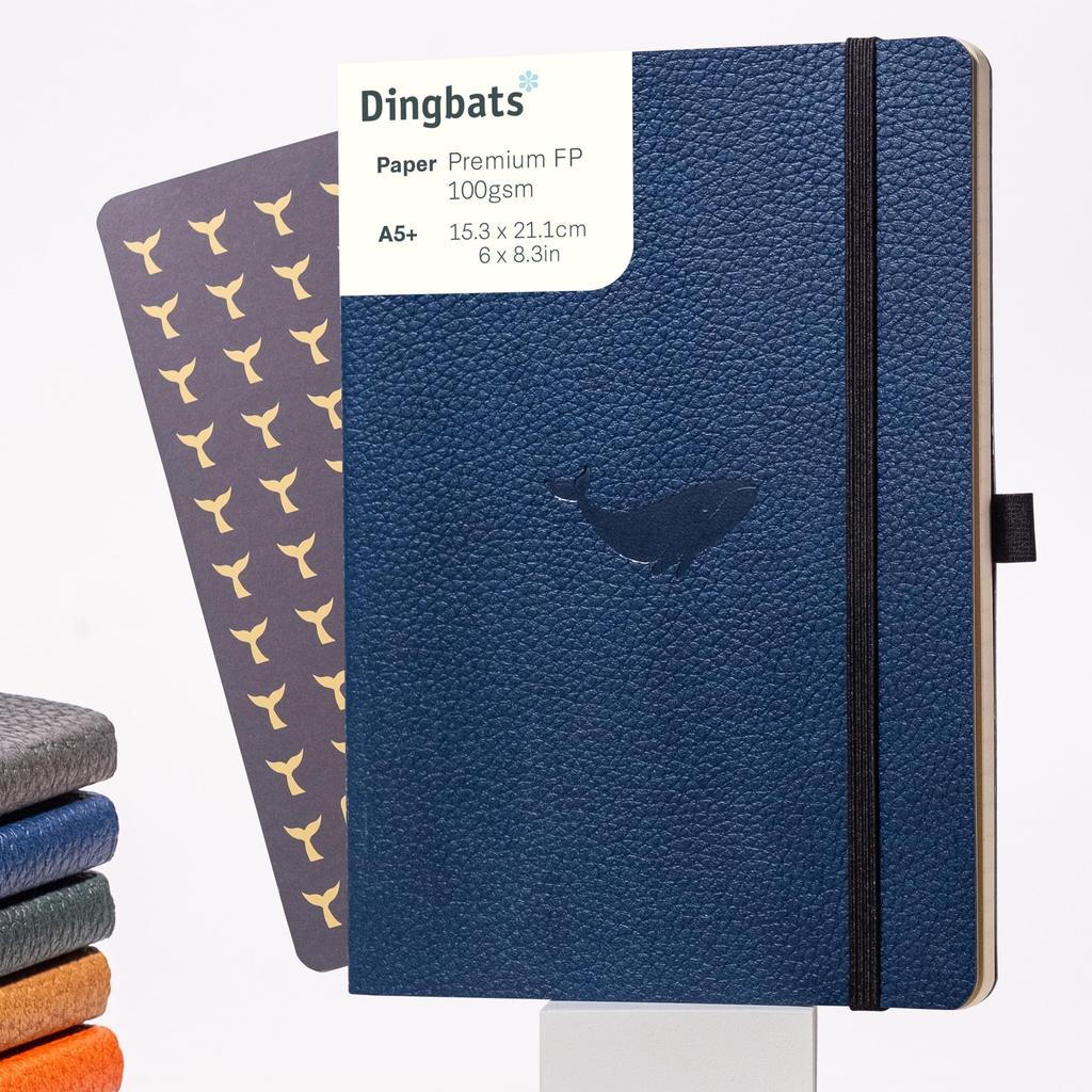 A5 Ruled Journal Notebook Soft Cover PU Leather Ideal for and Business with Elastic Pen and Bookmark Dingbats - - - Work, Travel, - Pocket, Closure,