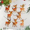 8pcs Vintage Reindeer Christmas Ornaments -Festive Winter Decor for Fireplace & Wall, Holiday Wall Art|Vintage Christmas Decor