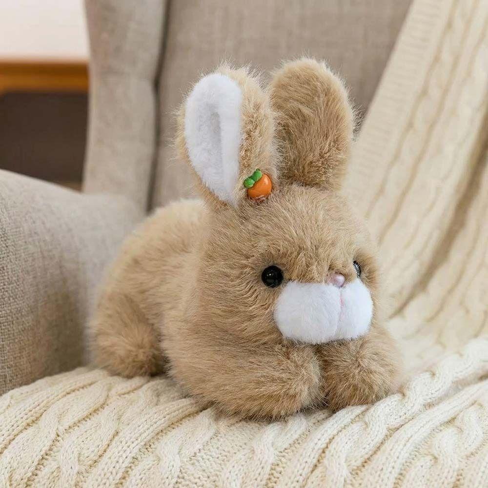 Fluffy Plush Rabbit Pillow Interactive Stuffed Animals Rabbit Toy  Kids Gifts