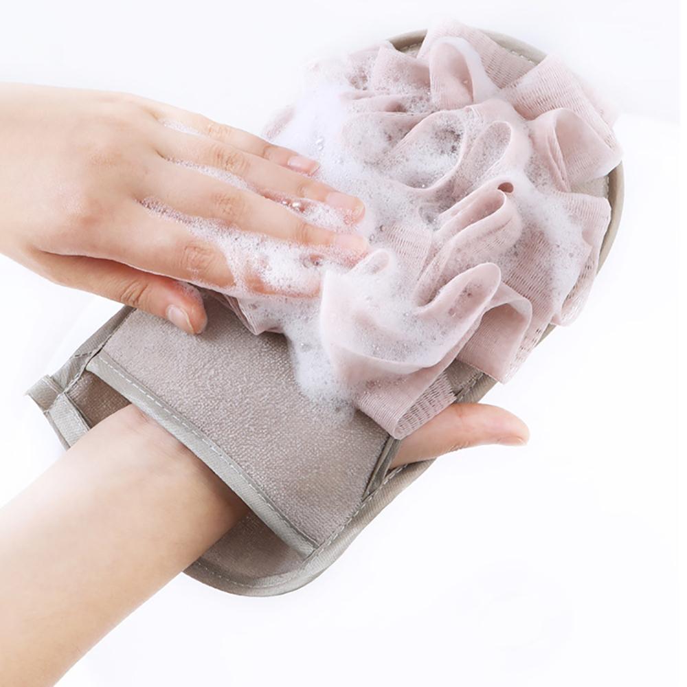 1pc Exfoliating Bath Scrub Gloves Shower Body Care Washcloth Skin Cleansing Back Scrubber Massage Brushes Shower Accessories 1pc