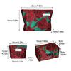 Vintage Canvas Make-up Tasche Roter Pilz/Granatapfelblüten Druck Große Größe Münz-Schlüssel-Tasche Waschbar Tragbare Handtasche Geschenk