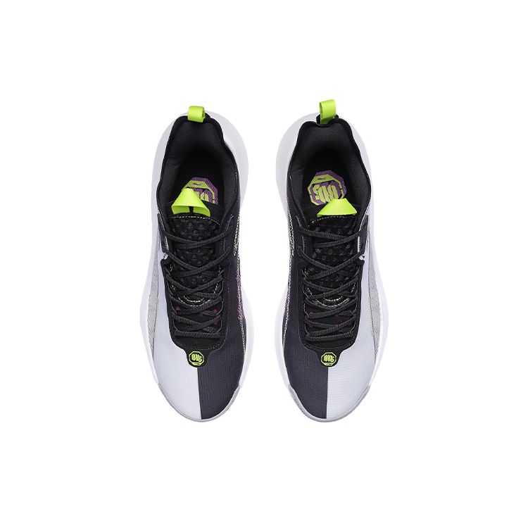 Li Ning Badfive Anti-Five Stoßdämpfende Rutschfeste Langlebige Low-Top Basketballschuhe Herren Sneaker Weiß Schwarz Grün AGBR001-1