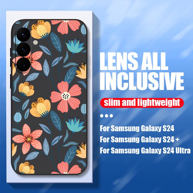 Květinově malovaná skořepina pro Samsung Galaxy S24 S22 Ultra Plus S23 S21 S20 Fe A52 A53 A54 A34 14 5g A51 A32 A13 4g Slim Shockproof Tpu Hybrid Case Cover
