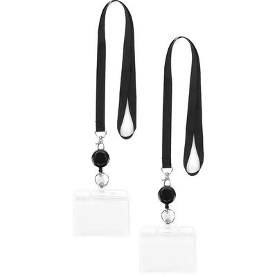 1 Set Arbeiter Firmenausweishalter Lanyard Badge Reel Clip Schlüsselanhänger Horizontal Vertikal Business Ausstellungskarte Hülle