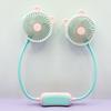 Portable Cartoon Pocket Fan: USB Rechargeable, Hanging Neck, Desktop Use, Ideal for Students & Outdoor Activities