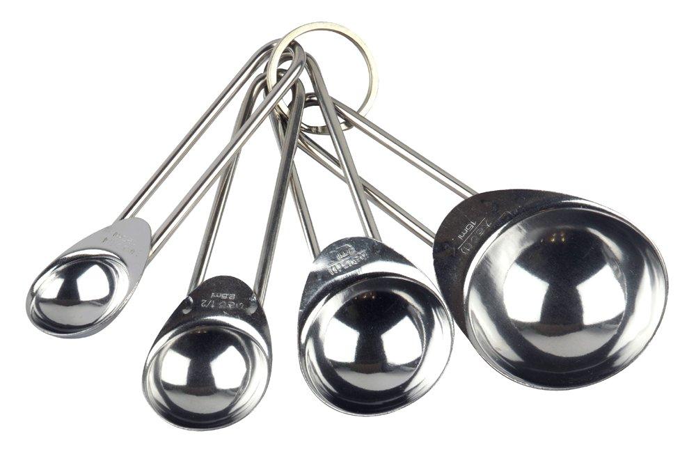 Pearl Metal Antenore Stainless Steel Measuring Set of Oval Spoons, 4, Shape, D-3575
