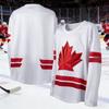 Maglia da Hockey Canadese 2026 Uniforme da Allenamento e Gara, Stampata 3D, Traspirante, T-shirt a Maniche Lunghe con Scollo a V