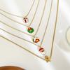 Lovely Cartoon Christmas Necklace Themed Pendant Collarbone Chain Neck Jewelry Gift For Women Holiday Party