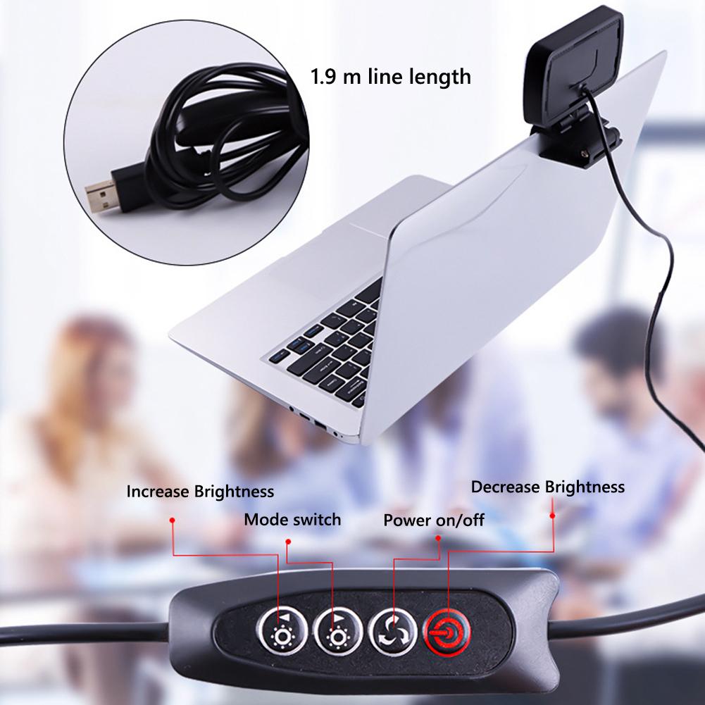Video Conference Lighting 3000K-6500K LED Streaming Light Computer Camera Light for Live Streaming/Video Recording