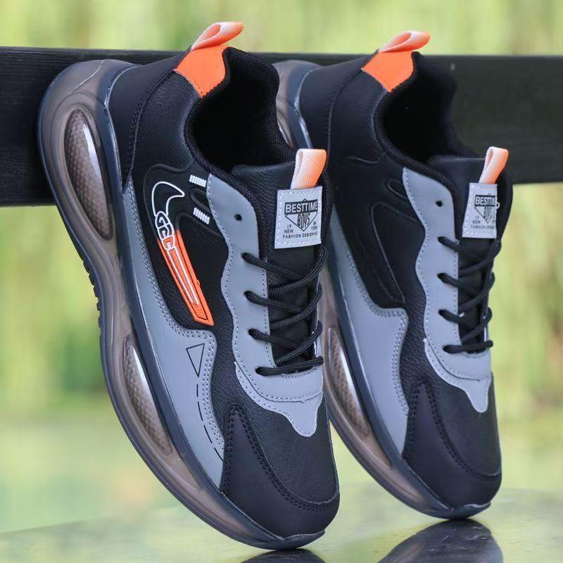 Winter cotton shoes student sports shoes leather surface waterproof warm shoes casual soft sole lightweight running shoes