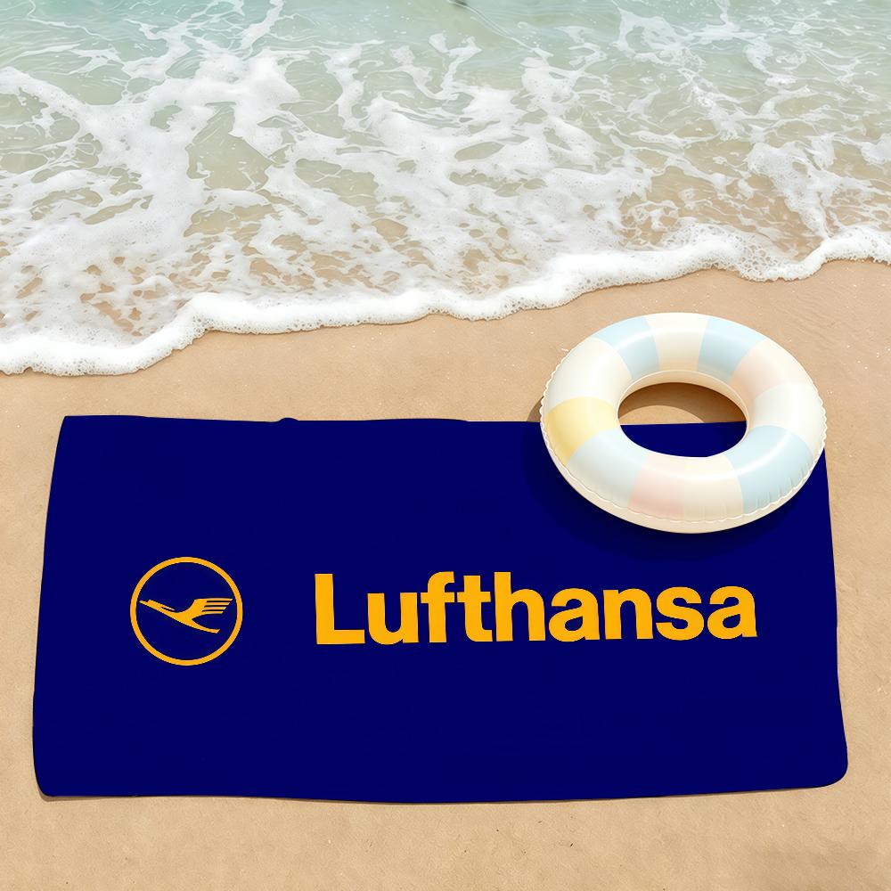 Modedruck L-Lufthansa Handtuch Trocknen Badehandtuch Anwendbar Für Leichtes Schwimmen Camping Yoga Strand Aus STJ40x70CM white