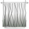 Minimalist Wavy Line Shower Curtain Gradient Design Waterproof Bath Curtain Bathroom Decor Multiple Options Polyester With Hooks