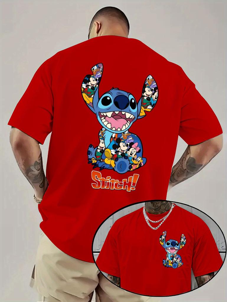 Summer Disney Series Cartoonprinted Pure Cotton Tshirts Are Fashionable Loose and Casual Shortsleeved for Both Men and Women
