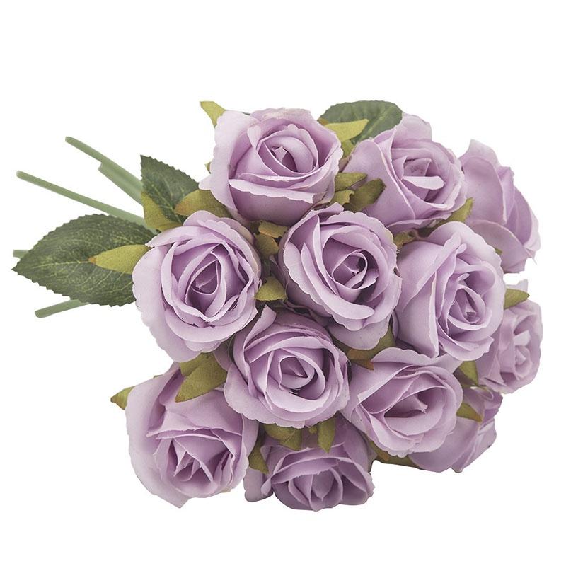 12head Artificial Rose Bouquet Silk Flowers Wedding Party Home Decoration