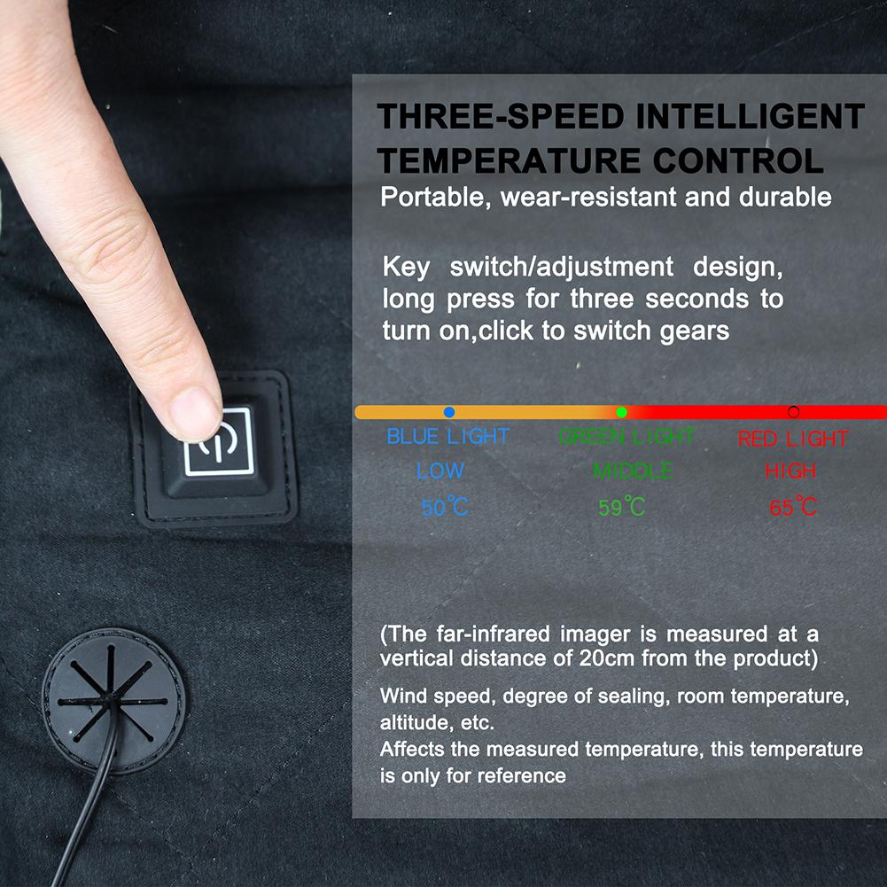 Heated Seat Cushion Mat Portable Heating Backrest Cushion Thickened 3 Adjustable Temperature for Winter Outdoor Stadium Fishing