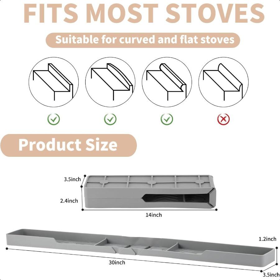 

Силиконовая полка для плиты 30 Магнитный органайзер для специй Над плитой для кухни для изогнутой плиты Верх духовки Полка для специй United States