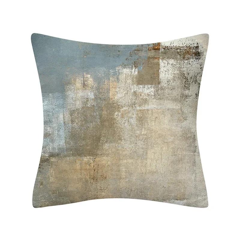 30X50/40X40/45X45CM Abstract Oil Painting Geometry Cushion Cases Yellow Blue Green Modern Abstract Art Pillows Case Sofa Pillows