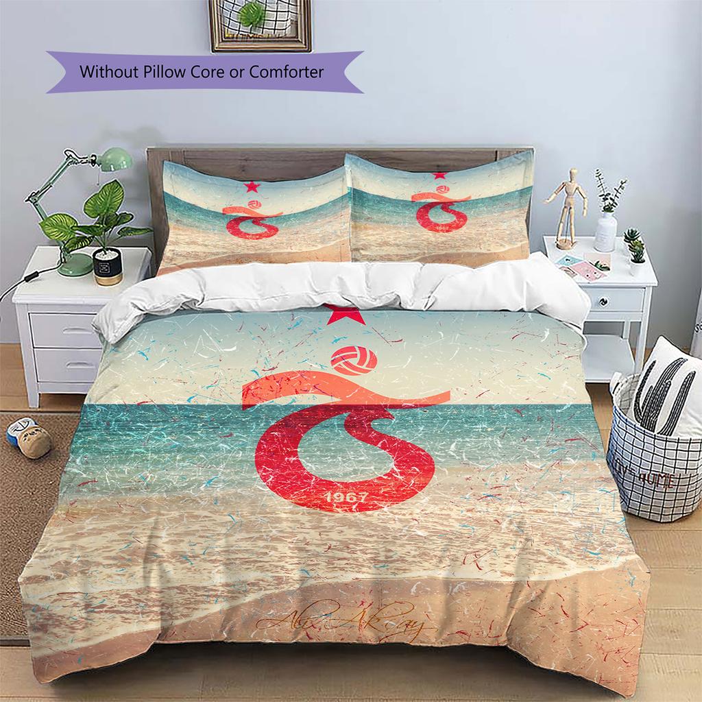 Set Copripiumino Trapuntato con Motivo Trabzonspor Decorazione per la Casa Regalo (1 * copripiumino + 2 * federe senza imbottitura)