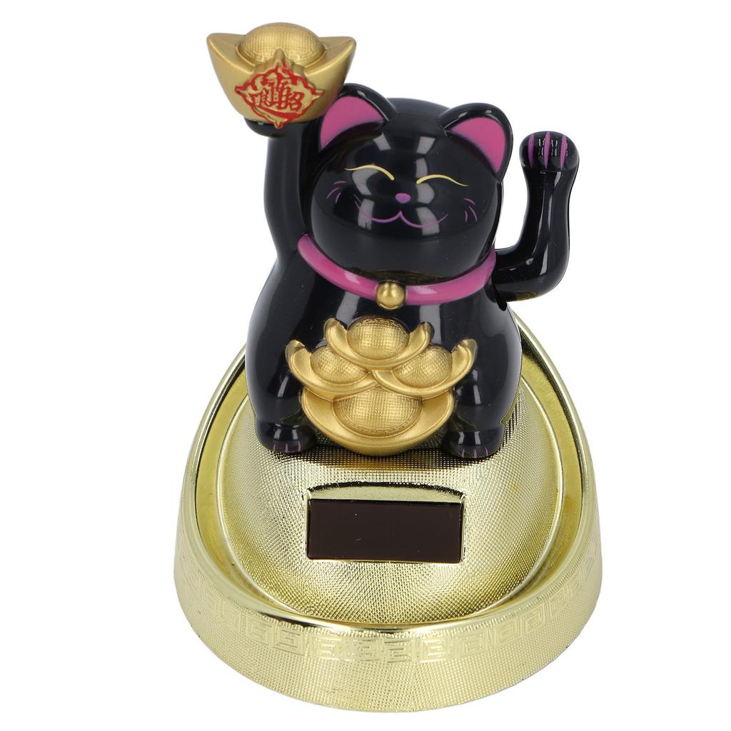 Solarna figurka kota szczęścia Żywa Unikalna Oszczędzająca Energię Feng Shui Kot Bogactwa na Deskę Rozdzielczą Samochodu Biurko