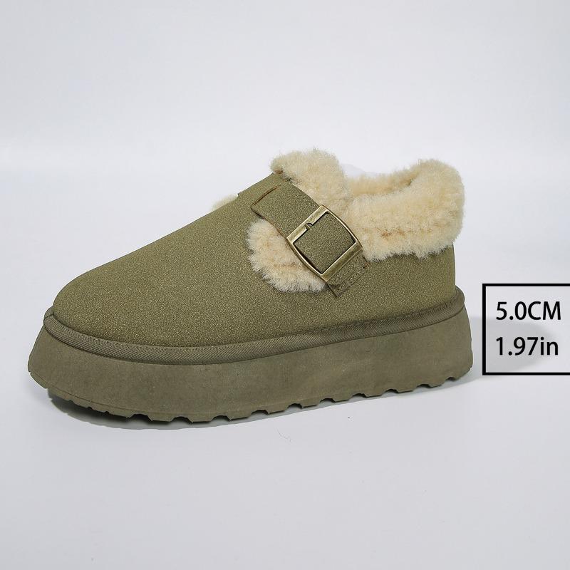 Nuovi Stivaletti Invernali da Donna Foderati in Pile da Esterno con Suola Spessa Stile Birkenstock Imbottiti in Cotone Stivali da Neve