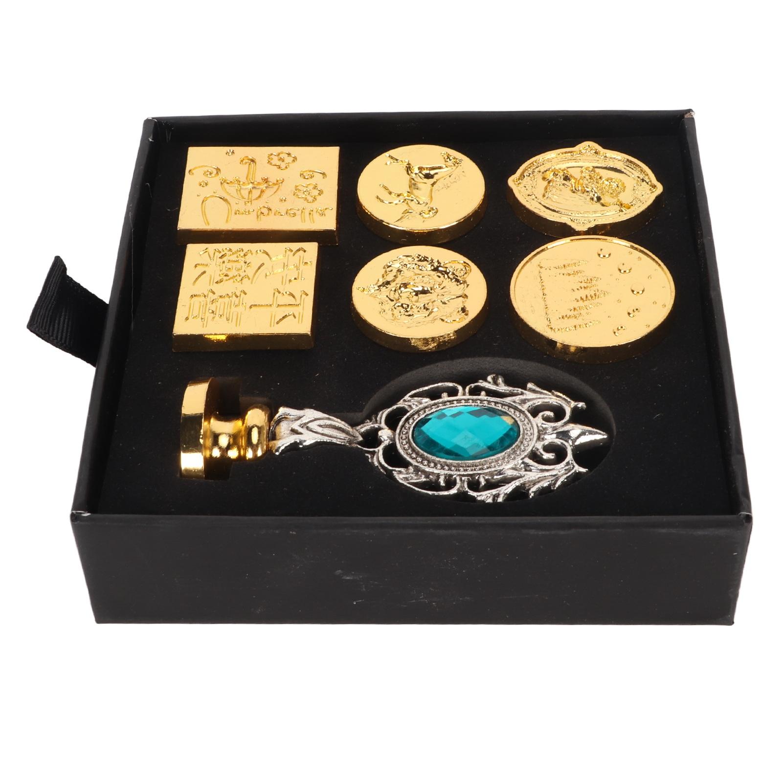 

Wax Stamp Seal Retro Style Detachable Alloy Carved Pattern Easy Operation Wax Seal Stamp Kit