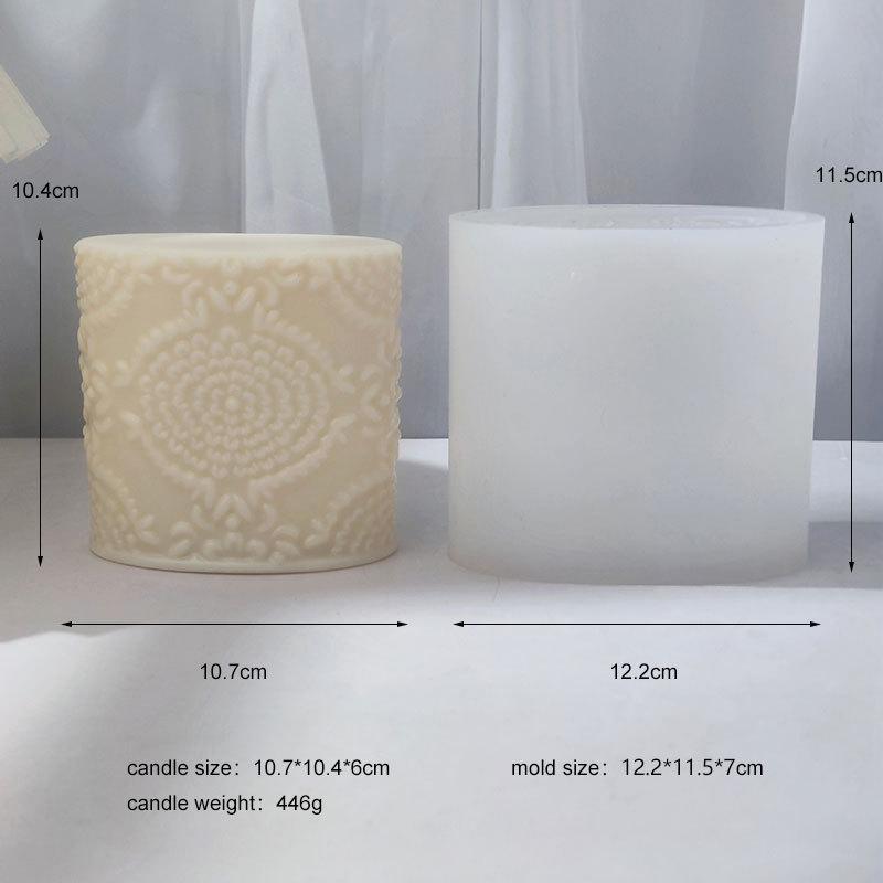 Lace Column Silicone Candle Mold for DIY Aromatherapy Candle Plaster Ornaments Soap Epoxy Resin Mould Handicrafts Making Tool
