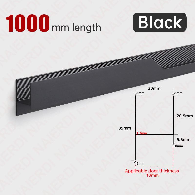 NAIERDI Black Lightning Long Furniture Handles 600-1800mm Aluminum Alloy Cabinet Handles Cupboard Door Handles Door Hardware