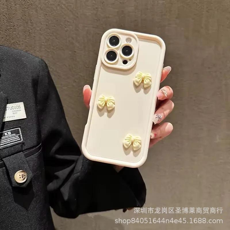 Three-dimensional Bow Is Suitable for Apple 17promax Mobile Phone Case iPhone16/15 Emery 14 Protective Case 11.