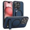 Luxury Business Leather Magsafe Phone Case For iPhone 16 15 14 11 12 13 Pro Max Magnetic Wireless Charging Stand Cover
