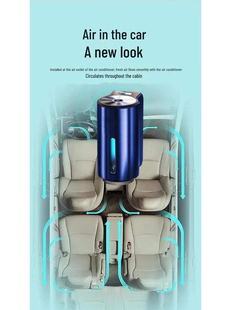 Portable USB Rechargeable Car Air Vent Aroma Diffuser with Built-in Battery and Adjustable Three-Speed Smart Spray