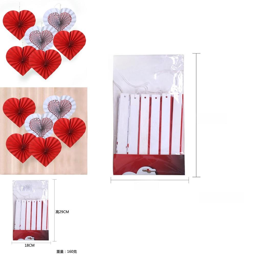 Fan Paper Decorative Flowers In Heart Shape For Romantic Valentines Day Events