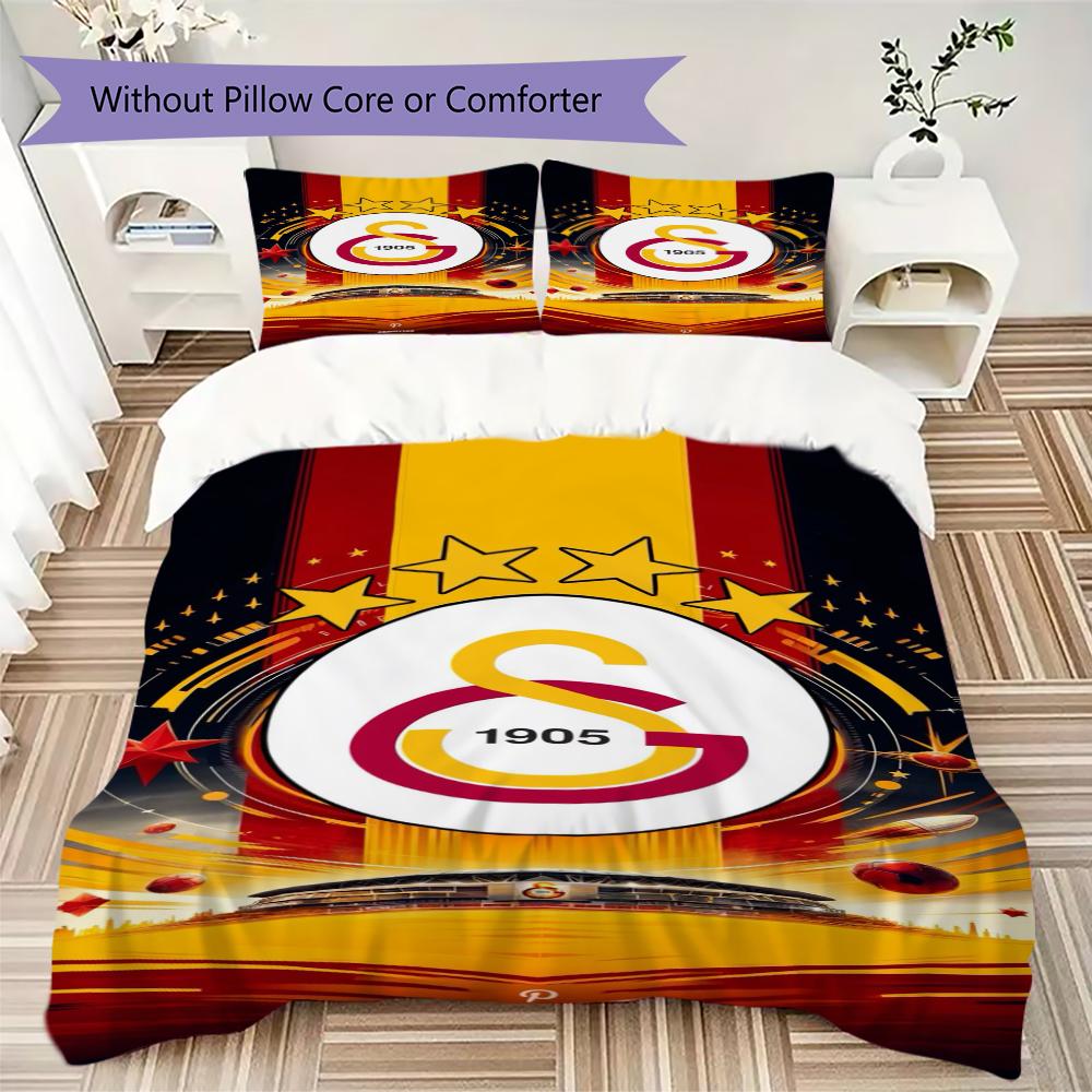 Galatasaray Pattern Bedding Uilt Set Uilt Cover Pillowcase Home Decoration Birthday Gift (1 * Duvet Cover + 2 * Pillowcase  Without Core)56