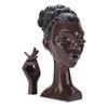 Head Scents Holder Funny Elegant Black Women Head Shaped Resin Home Office Desk Decor for Incense