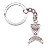 Skeleton Mermaid Charm Keychain Gothic Halloween Key Ring 28mm Ring