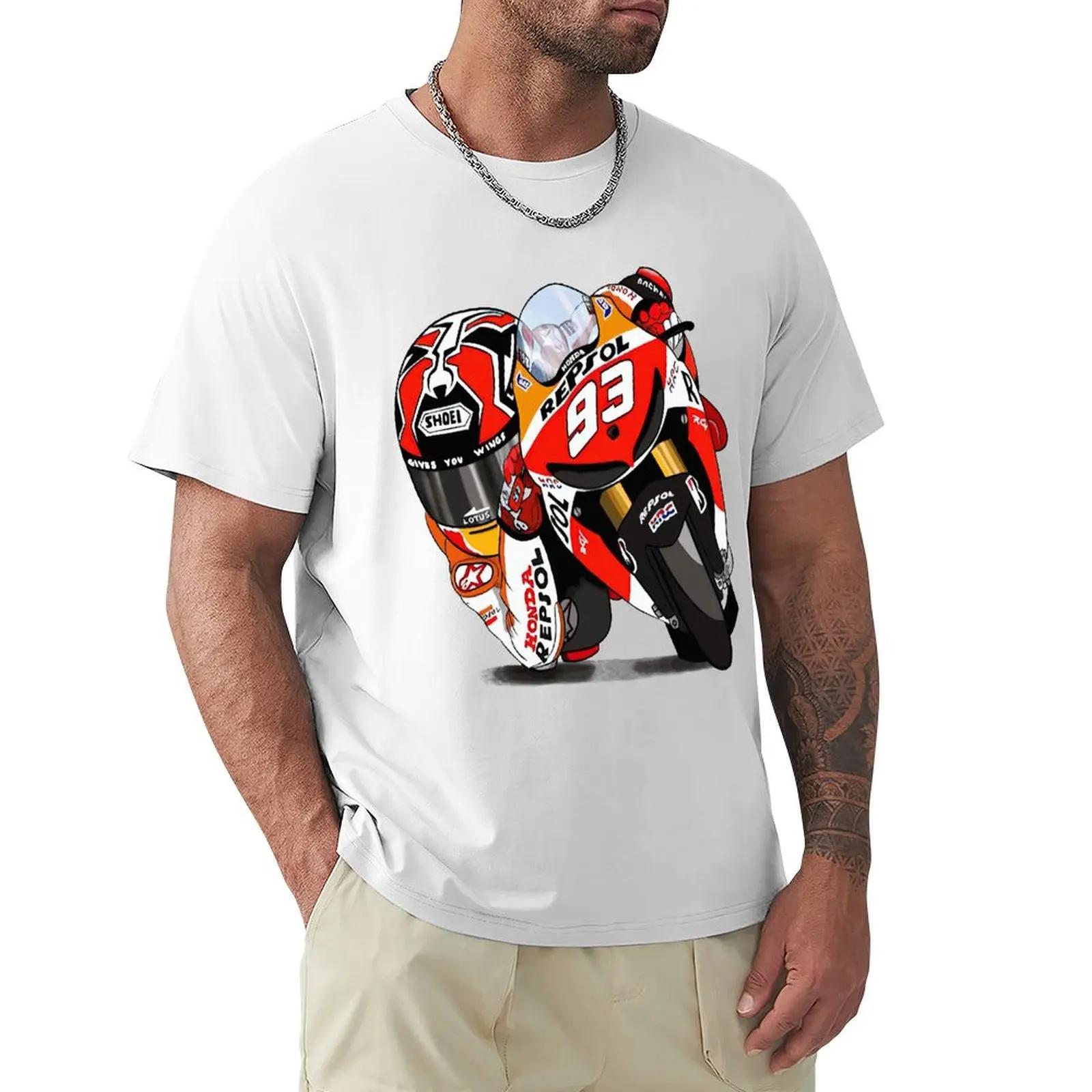 The best product for you Marc Signature 93 MOTO T-shirt Harajuku T-shirt met korte mouwen 100% katoen Grafische T-shirt Tops XXL zwart