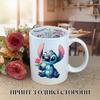 Mug Lilo & Stitch Disney with Print Ceramic Cup with Inscription Inside "Happy Birthday" 330 Ml