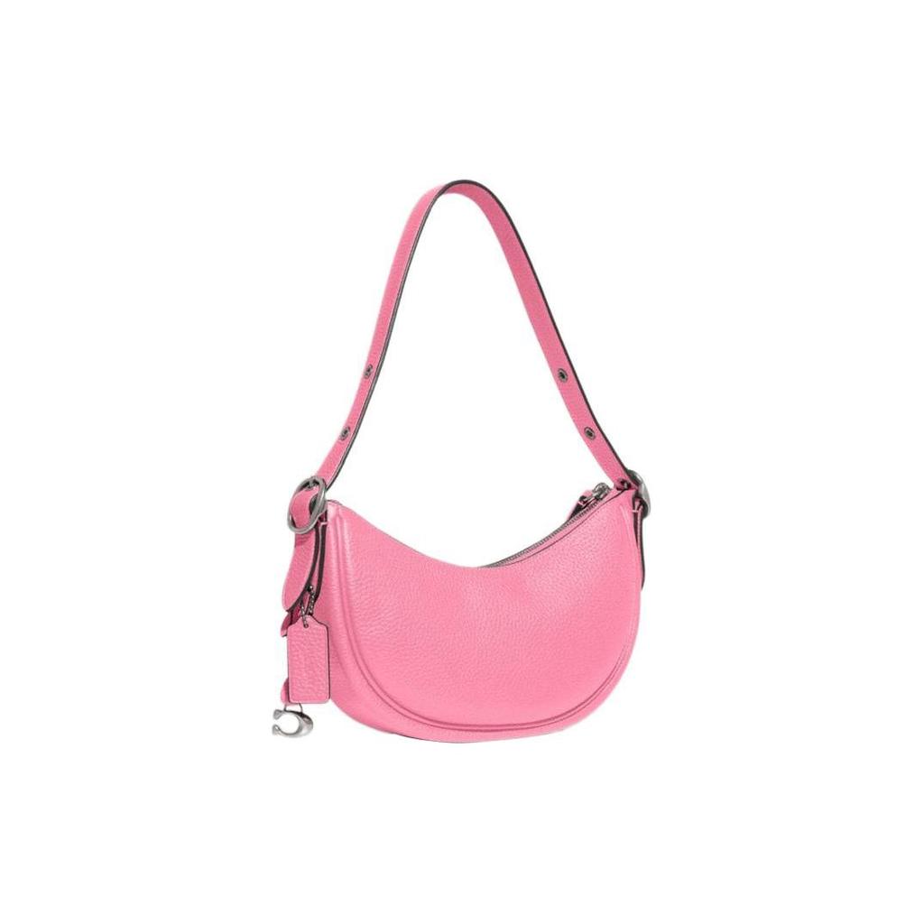 Coach Luna 27 Zipper Closure Soft Pebble Grain Leather Tote Crossbody Shoulder Bag Women bags Pink CC439-LHVDT