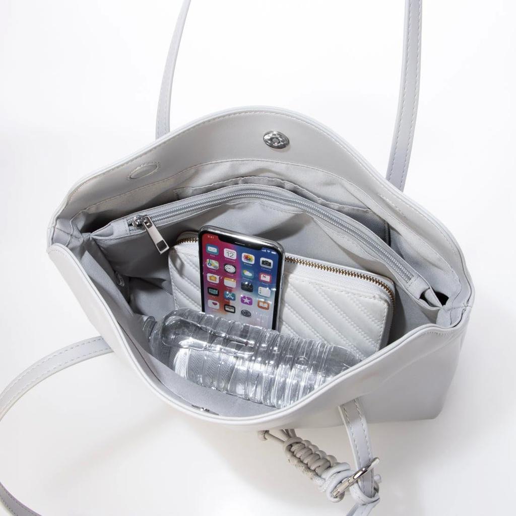 2-way Wide Tote Bag with Knot Charm