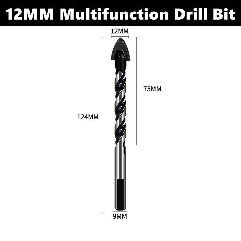 3-12mm Multifunctional Triangle Drill Bit Diamond Drill Set Ceramic Tile Concrete Brick Wood Glass Punching Hole Saw Metal Drill