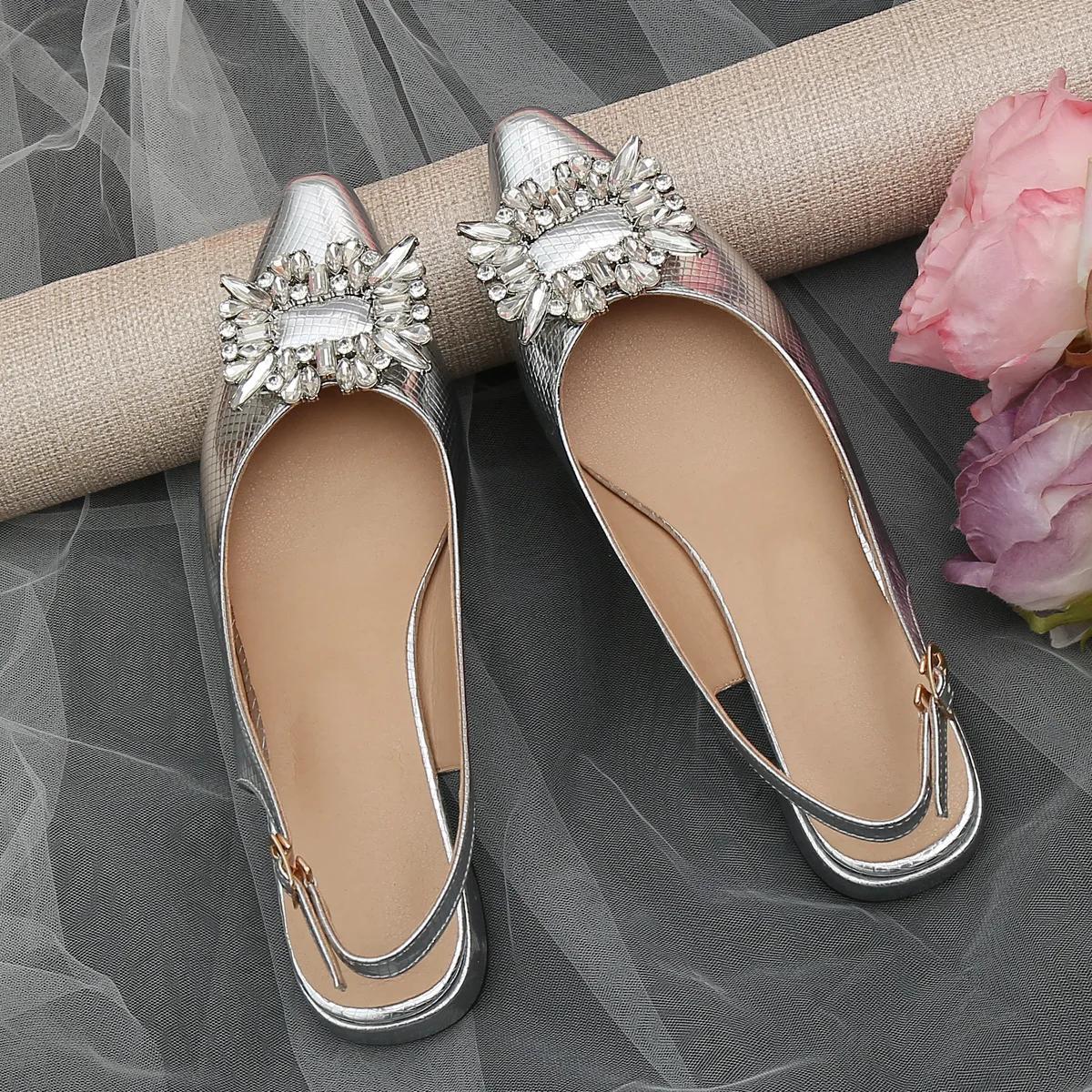 Летние новые босоножки женские на высоком каблуке 2024 г. Стразы украшают острый носок — фото 6