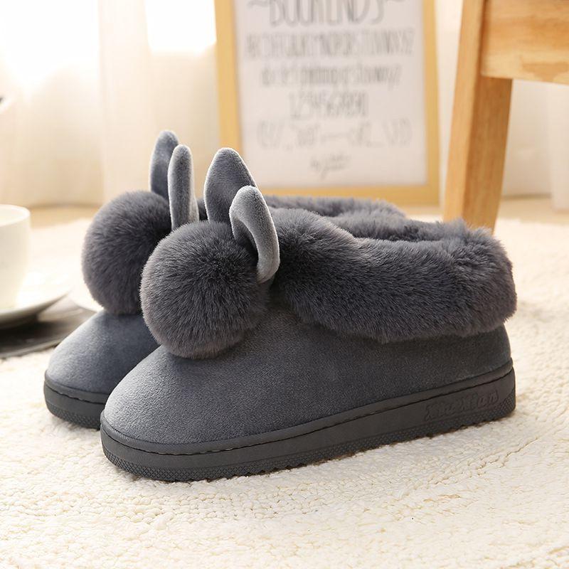 Cozy Women Bunny Rabbit Plush Slippers With Soft Antiskid Sole For Winter Warmth