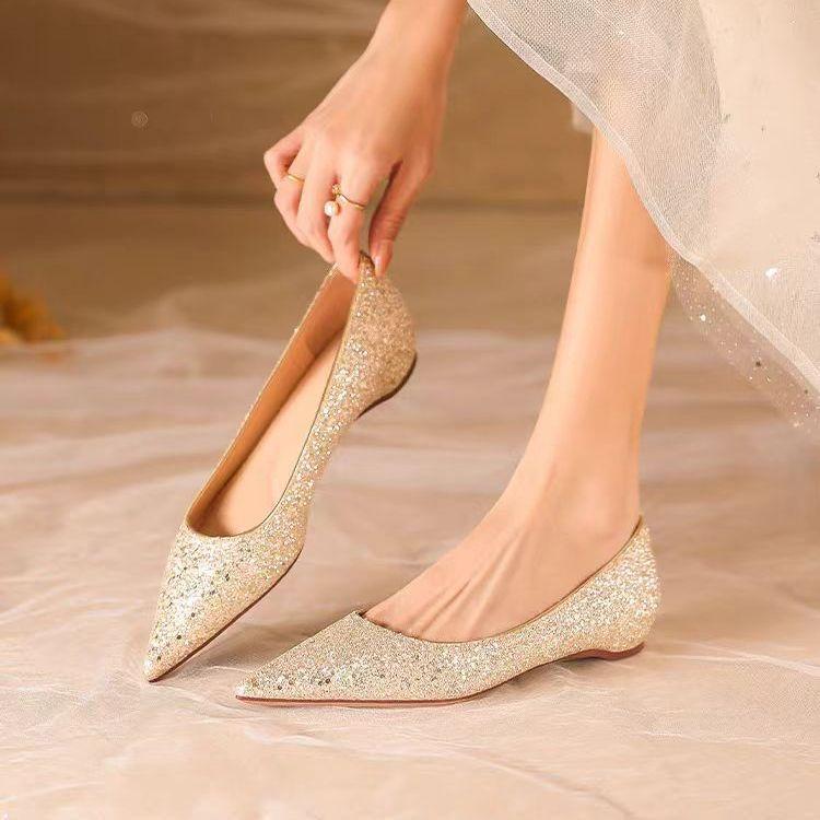 Fashion French Pointed Women's Soft-soled Single Shoes 2025 Spring and Summer New Versatile, Comfortable and Not Tired Flat-soled Single Shoes