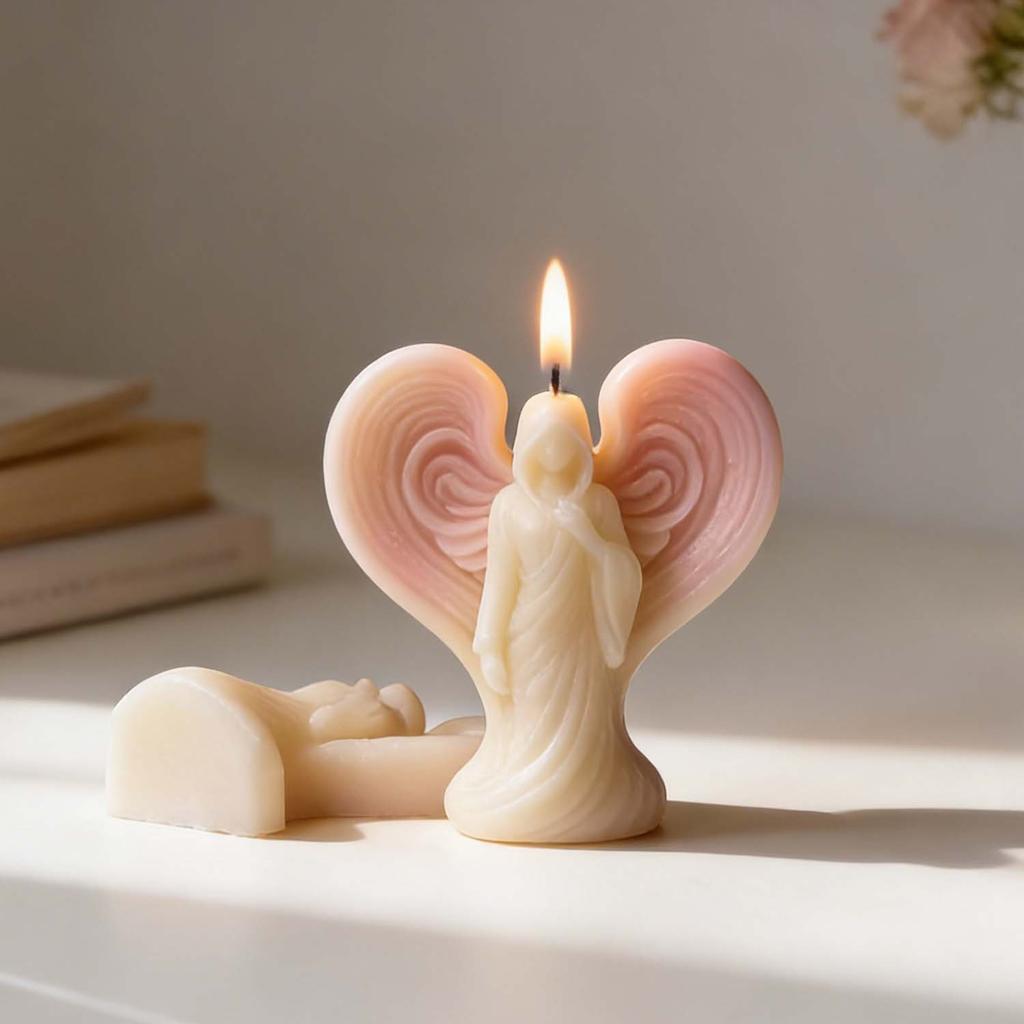 3D Wings Angel Silicone Candle Mold Goddess Sculpture Gypsum Making Tool DIY Church Decoration Native Dropping Resin Mold