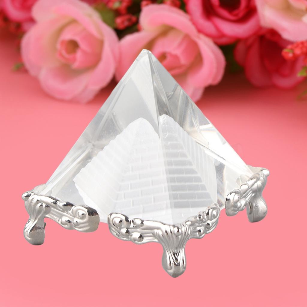 Creative Crystal Pyramid Quartz Stone Carving Figurine Home Decoration