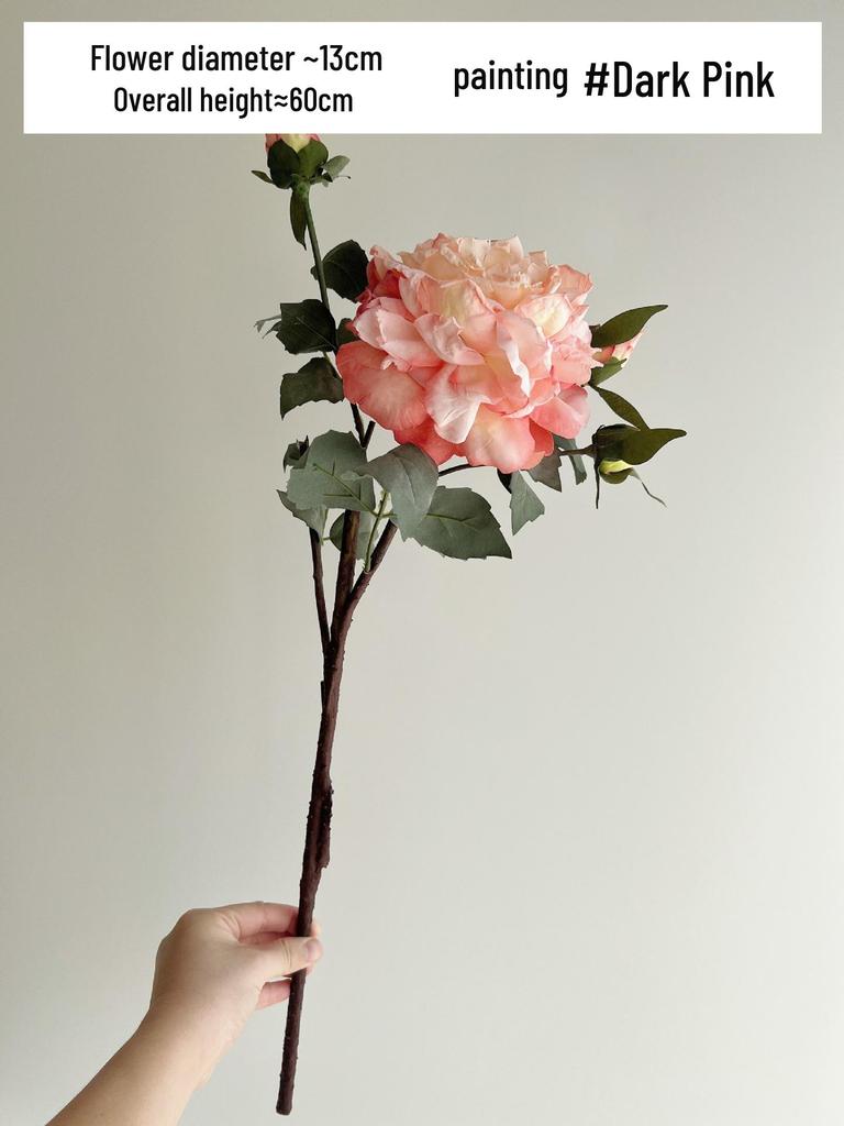 High-Quality Burnt Edge Silk Peony - Artificial Flower for Home Decor & Photography