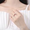 Silve Gorgeous Shiny Stone Red Heart Zircom Ring For Women Engagement Wedding High Quality Fine Jewelry