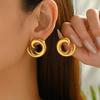 European and American Style Women's Earrings Geometric Wave Shape Design Earrings